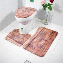 Load image into Gallery viewer, 3Pcs/set Bathroom Mat Set Flannel Anti-Slip Kitchen Bath Mat Carpet Bathroom Toliet Rug Washable Tapete Banheiro