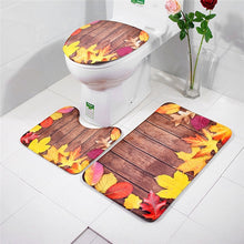 Load image into Gallery viewer, 3Pcs/set Bathroom Mat Set Flannel Anti-Slip Kitchen Bath Mat Carpet Bathroom Toliet Rug Washable Tapete Banheiro