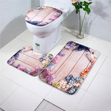 Load image into Gallery viewer, 3Pcs/set Bathroom Mat Set Flannel Anti-Slip Kitchen Bath Mat Carpet Bathroom Toliet Rug Washable Tapete Banheiro