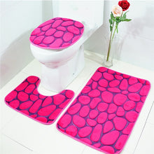 Load image into Gallery viewer, 3Pcs/set Bathroom Mat Set Flannel Anti-Slip Kitchen Bath Mat Carpet Bathroom Toliet Rug Washable Tapete Banheiro