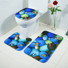 Load image into Gallery viewer, 3Pcs/set Bathroom Mat Set Flannel Anti-Slip Kitchen Bath Mat Carpet Bathroom Toliet Rug Washable Tapete Banheiro