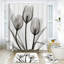 Load image into Gallery viewer, Colorful Tulip Lotus Flowers Trees Shower Curtain Sets Non-Slip Rugs Toilet Lid Cover and Bath Mat Waterproof Bathroom Curtains
