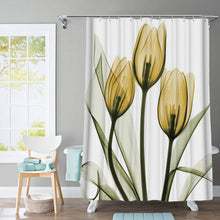 Load image into Gallery viewer, Colorful Tulip Lotus Flowers Trees Shower Curtain Sets Non-Slip Rugs Toilet Lid Cover and Bath Mat Waterproof Bathroom Curtains