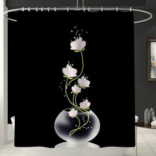 Load image into Gallery viewer, Colorful Tulip Lotus Flowers Trees Shower Curtain Sets Non-Slip Rugs Toilet Lid Cover and Bath Mat Waterproof Bathroom Curtains