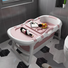 Load image into Gallery viewer, Folding Bathtub Adult Bath Barrel with Massage Particles Double Drain Bath Bucket Plastic Bathtub Body Tub Household Artifact
