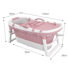 Load image into Gallery viewer, Folding Bathtub Adult Bath Barrel with Massage Particles Double Drain Bath Bucket Plastic Bathtub Body Tub Household Artifact