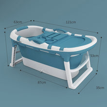 Load image into Gallery viewer, Folding Bathtub Adult Bath Barrel with Massage Particles Double Drain Bath Bucket Plastic Bathtub Body Tub Household Artifact