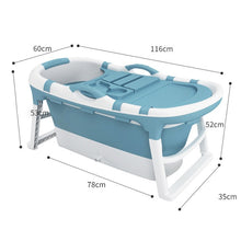 Load image into Gallery viewer, Folding Bathtub Adult Bath Barrel with Massage Particles Double Drain Bath Bucket Plastic Bathtub Body Tub Household Artifact