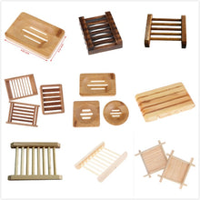 Load image into Gallery viewer, 14Styles Natural Carbide Wood Soap Dish Wooden Soap Container Travel Wood Soap Box Shower Plate Bathroom Soap Holder
