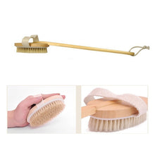 Load image into Gallery viewer, Natural Bristle Body Soft Massage Brush With A Long Handle Massager For Bath Back Brushes Shower Cellulite Dry Brushing Tools
