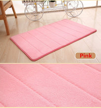 Load image into Gallery viewer, 1pc 40x60cm Home Bath Mat Non-slip Bathroom Carpet soft coral fleece Memory Foam Rug Mat kitchen Toilet Floor decor
