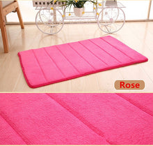 Load image into Gallery viewer, 1pc 40x60cm Home Bath Mat Non-slip Bathroom Carpet soft coral fleece Memory Foam Rug Mat kitchen Toilet Floor decor
