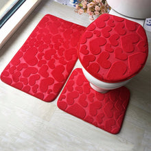 Load image into Gallery viewer, 3Pcs/set Bathroom Mat Set Flannel Anti-Slip Kitchen Bath Mat Carpet Bathroom Toliet Rug Washable Tapete Banheiro

