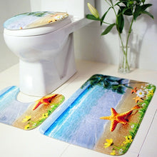 Load image into Gallery viewer, 3Pcs/set Bathroom Mat Set Flannel Anti-Slip Kitchen Bath Mat Carpet Bathroom Toliet Rug Washable Tapete Banheiro
