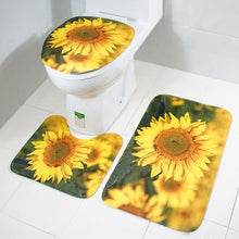 Load image into Gallery viewer, 3Pcs/set Bathroom Mat Set Flannel Anti-Slip Kitchen Bath Mat Carpet Bathroom Toliet Rug Washable Tapete Banheiro

