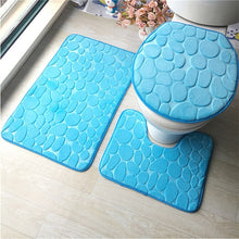 Load image into Gallery viewer, 3Pcs/set Bathroom Mat Set Flannel Anti-Slip Kitchen Bath Mat Carpet Bathroom Toliet Rug Washable Tapete Banheiro
