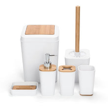 Load image into Gallery viewer, smartloc 6 pieces Plastic Bathroom Accessories Set Toothbrush Holder Toothpaste Dispenser Case Soap Box Toilet Shower Storage
