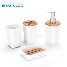Load image into Gallery viewer, smartloc 6 pieces Plastic Bathroom Accessories Set Toothbrush Holder Toothpaste Dispenser Case Soap Box Toilet Shower Storage

