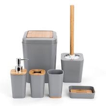 Load image into Gallery viewer, smartloc 6 pieces Plastic Bathroom Accessories Set Toothbrush Holder Toothpaste Dispenser Case Soap Box Toilet Shower Storage
