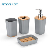 Load image into Gallery viewer, smartloc 6 pieces Plastic Bathroom Accessories Set Toothbrush Holder Toothpaste Dispenser Case Soap Box Toilet Shower Storage
