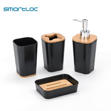 Load image into Gallery viewer, smartloc 6 pieces Plastic Bathroom Accessories Set Toothbrush Holder Toothpaste Dispenser Case Soap Box Toilet Shower Storage
