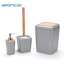 Load image into Gallery viewer, smartloc 6 pieces Plastic Bathroom Accessories Set Toothbrush Holder Toothpaste Dispenser Case Soap Box Toilet Shower Storage
