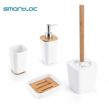 Load image into Gallery viewer, smartloc 6 pieces Plastic Bathroom Accessories Set Toothbrush Holder Toothpaste Dispenser Case Soap Box Toilet Shower Storage
