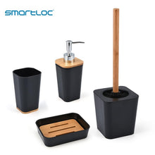 Load image into Gallery viewer, smartloc 6 pieces Plastic Bathroom Accessories Set Toothbrush Holder Toothpaste Dispenser Case Soap Box Toilet Shower Storage

