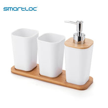 Load image into Gallery viewer, smartloc 6 pieces Plastic Bathroom Accessories Set Toothbrush Holder Toothpaste Dispenser Case Soap Box Toilet Shower Storage
