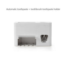 Load image into Gallery viewer, Wall-mounted Automatic Toothpaste Dispenser 4 Toothbrush Holder Bathroom Washing Sets Toothpaste Squeezer Toothbrush Storage
