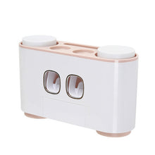Load image into Gallery viewer, Wall-mounted Automatic Toothpaste Dispenser 4 Toothbrush Holder Bathroom Washing Sets Toothpaste Squeezer Toothbrush Storage
