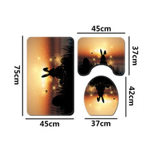Load image into Gallery viewer, 3Pcs/set Bathroom Mat Set Flannel Anti-Slip Kitchen Bath Mat Carpet Bathroom Toliet Rug Washable Tapete Banheiro
