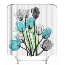 Load image into Gallery viewer, Colorful Tulip Lotus Flowers Trees Shower Curtain Sets Non-Slip Rugs Toilet Lid Cover and Bath Mat Waterproof Bathroom Curtains
