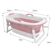 Load image into Gallery viewer, Folding Bathtub Adult Bath Barrel with Massage Particles Double Drain Bath Bucket Plastic Bathtub Body Tub Household Artifact
