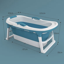 Load image into Gallery viewer, Folding Bathtub Adult Bath Barrel with Massage Particles Double Drain Bath Bucket Plastic Bathtub Body Tub Household Artifact
