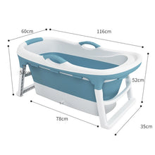 Load image into Gallery viewer, Folding Bathtub Adult Bath Barrel with Massage Particles Double Drain Bath Bucket Plastic Bathtub Body Tub Household Artifact
